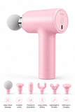 Pink Deep Tissue Massage Gun with 6 Interchangeable Massage Heads